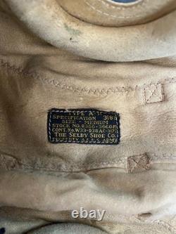 Ww II Army Air Forces Type A-11 Leather Flying Helmet-selby Shoe Co & Ao Goggles