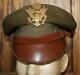 Ww II Us Army Air Force Officer's Large Hat Badge Soft Bill Crusher Wool Hat Cap