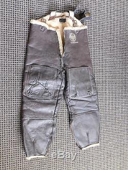 Ww II Usaf Army Air Force Leather Sheep Lined Bomber Pants 43-13614-af 94-3084a