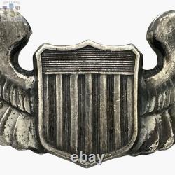 Wwii Army Air Corps Pilot Wings 3 Size Insignia Sterling Gustave Fox Co. #323