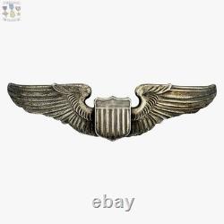 Wwii Army Air Corps Pilot Wings Badge 3-1/16 Size Insignia Sterling 20g. #442