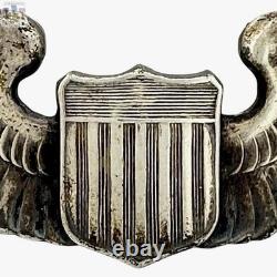 Wwii Army Air Corps Pilot Wings Badge 3-1/16 Size Insignia Sterling 20g. #442