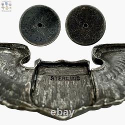 Wwii Army Air Corps Pilot Wings Badge 3-1/16 Size Insignia Sterling 20g. #442 Wwii Army Air Corps Pilot Wings Badge 3-1/16 Size Insignia Sterling 20g. #442