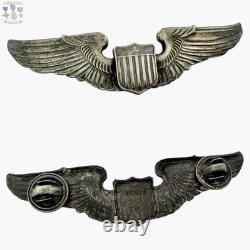 Wwii Army Air Corps Pilot Wings Badge 3-1/16 Size Insignia Sterling 20g. #442 Wwii Army Air Corps Pilot Wings Badge 3-1/16 Size Insignia Sterling 20g. #442