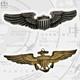 Wwii Army Air Corps Pilot Wings Navy Aviator Badges 1/20 10k Gold Sterling Set