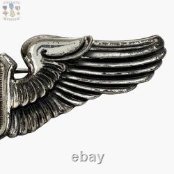 Wwii Army Air Corps Service Pilot Wings Meyer Shield 3 Size Sterling Ww2 #326
