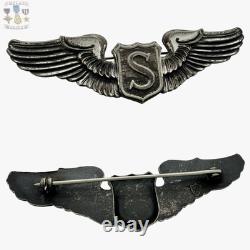 Wwii Army Air Corps Service Pilot Wings Meyer Shield 3 Size Sterling Ww2 #326