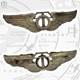 Wwii Army Air Corps Technical Observer Wings Badge 3-1/8 Size Sterling Pin-back
