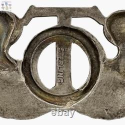 Wwii Army Air Corps Technical Observer Wings Badge 3-1/8 Size Sterling Pin-back