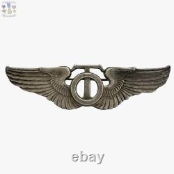 Wwii Army Air Corps Technical Observer Wings Badge 3-1/8 Size Sterling Pin-back