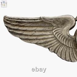 Wwii Army Air Corps Technical Observer Wings Badge 3-1/8 Size Sterling Pin-back