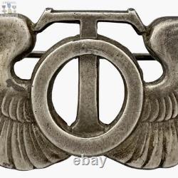 Wwii Army Air Corps Technical Observer Wings Badge 3-1/8 Size Sterling Pin-back