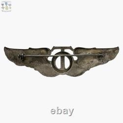 Wwii Army Air Corps Technical Observer Wings Badge 3-1/8 Size Sterling Pin-back