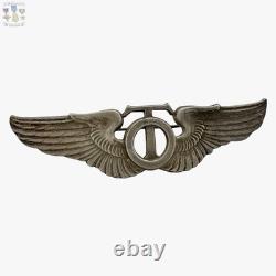 Wwii Army Air Corps Technical Observer Wings Badge 3-1/8 Size Sterling Pin-back