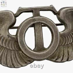 Wwii Army Air Corps Technical Observer Wings Badge 3-1/8 Size Sterling Pin-back