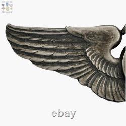 Wwii Army Air Corps Technical Observer Wings Badge 3-1/8 Size Sterling Ww2