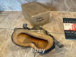 Wwii Army Air Forces Flight Goggles B 8 Original Box Ww2 Usaac Usaaf With Lens