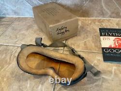 Wwii Army Air Forces Flight Goggles B 8 Original Box Ww2 Usaac Usaaf With Lens