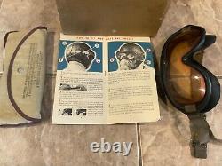 Wwii Army Air Forces Flight Goggles B 8 Original Box Ww2 Usaac Usaaf With Lens