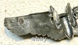 Wwii Army Military Air Force Full Size Air Gunner Wings Sterling Pin Badge