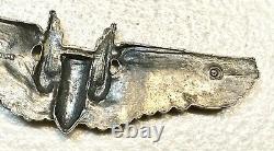 Wwii Army Military Air Force Full Size Air Gunner Wings Sterling Pin Badge