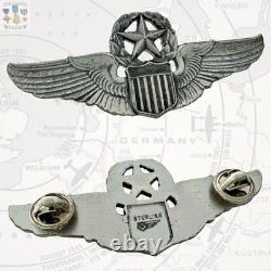 Wwii Command Pilot Wings Army Air Corps Badge Robbins Co. 3 Sterling 34g. #281
