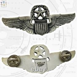Wwii Command Pilot Wings Army Air Corps Badge Robbins Co. 3 Sterling 34g. #409