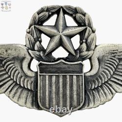 Wwii Command Pilot Wings Army Air Corps Badge Robbins Co. 3 Sterling 34g. #409