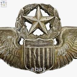 Wwii Command Pilot Wings Sterling U. S. Army Air Corps 3 Size Badge 25g. #398