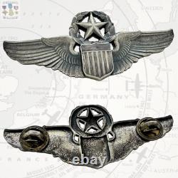 Wwii Command Pilot Wings Sterling U. S. Army Air Corps 3 Size Badge Josten #312