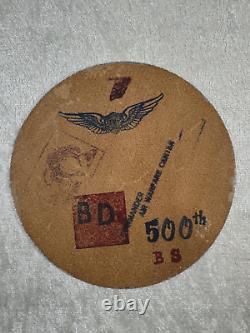 Wwii Era Us Air Army 500th Bombardment Squadron Hand Painted Leather Patch