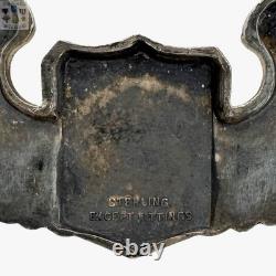 Wwii Service Pilot Wings Army Air Corps 3-1/16 Smilo Sterling Except Fittings