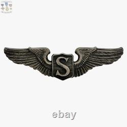 Wwii Service Pilot Wings Army Air Corps 3-1/16 Smilo Sterling Except Fittings