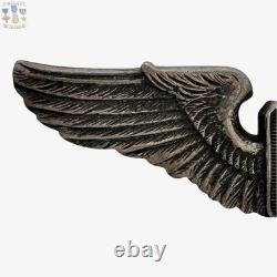 Wwii Service Pilot Wings Army Air Corps 3-1/16 Smilo Sterling Except Fittings