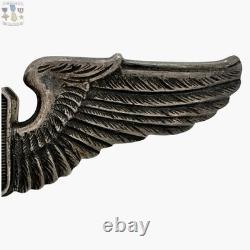 Wwii Service Pilot Wings Army Air Corps 3-1/16 Smilo Sterling Except Fittings