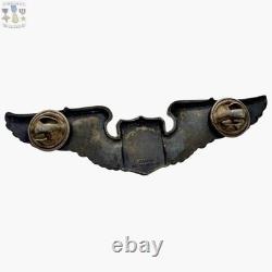 Wwii Service Pilot Wings Army Air Corps 3-1/16 Smilo Sterling Except Fittings