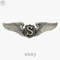 Wwii Service Pilot Wings U. S. Army Air Corps 3 Size Vaulted Sterling Ww2 #015