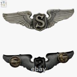 Wwii Service Pilot Wings U. S. Army Air Corps 3 Size Vaulted Sterling Ww2 #015