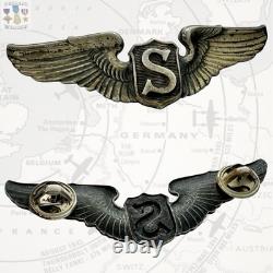 Wwii Service Pilot Wings U. S. Army Air Corps 3 Size Vaulted Sterling Ww2 #295