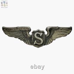 Wwii Service Pilot Wings U. S. Army Air Corps 3 Size Vaulted Sterling Ww2 #295