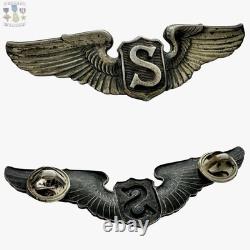 Wwii Service Pilot Wings U. S. Army Air Corps 3 Size Vaulted Sterling Ww2 #295