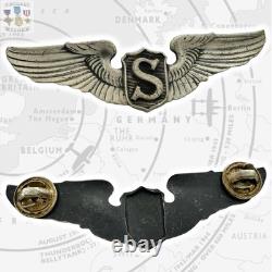 Wwii Service Pilot Wings Us Army Air Corps Badge 3 Size Sterling Ww2 #388