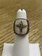 Wwii Silver 12k Gold Prop Wing Army Air Force Military Ring Mother Of Pearl Sz 5