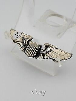 Wwii Sterling Silver Army Air Force / Corps Pilot Wing Wings Pin