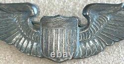 Wwii Sterling Silver Army Air Force / Corps Pilot Wing Wings Pin