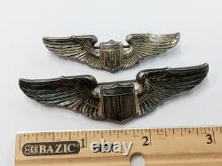 Wwii Sterling Silver Army Air Force / Corps Pilot Wing Wings Pins