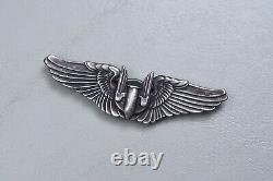 Wwii U. S. Army Air Corps Air Gunner Wing By Gemsco Pin Back, Sterling