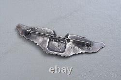Wwii U. S. Army Air Corps Air Gunner Wing By Gemsco Pin Back, Sterling