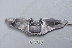 Wwii U. S. Army Air Corps Air Gunner Wing By Gemsco Pin Back, Sterling