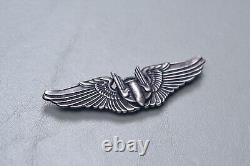 Wwii U. S. Army Air Corps Air Gunner Wing By Gemsco Pin Back, Sterling